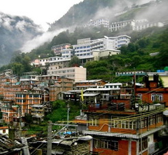The border town Zhangmu,Dram in Tibet