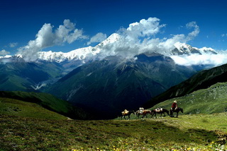 Mt.Minya Konka in distance from Kangding,Sichuan