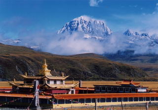 Yala Holy Mountain from Lhagong Monastery,Tagong,Kham