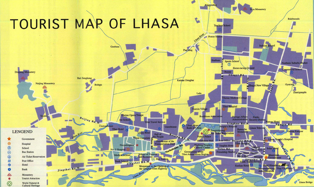 Tourist Map of Lhasa