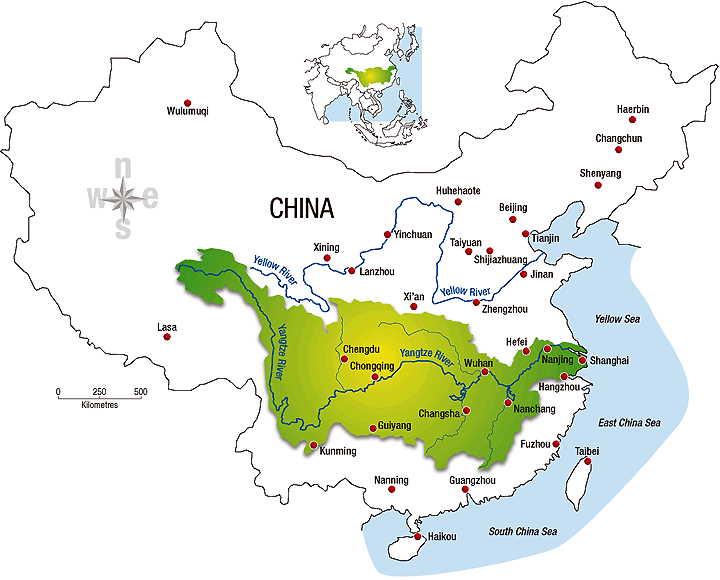 Map of Yangtze River