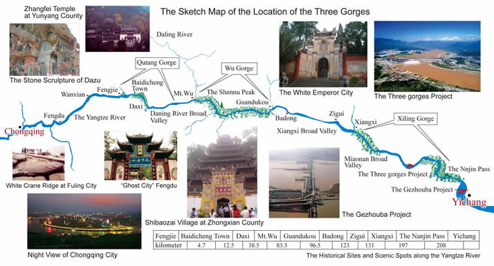 Tourist Map of Yangtze Three Gorges
